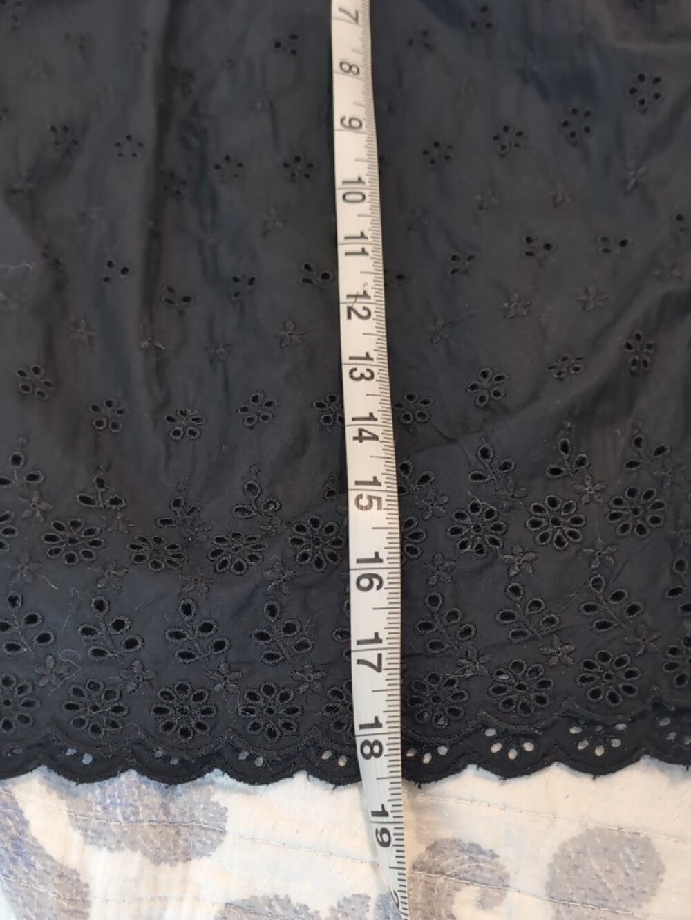 Black Eyelet Square-Neck Tank with Scalloped Straps - Picture 8 of 10